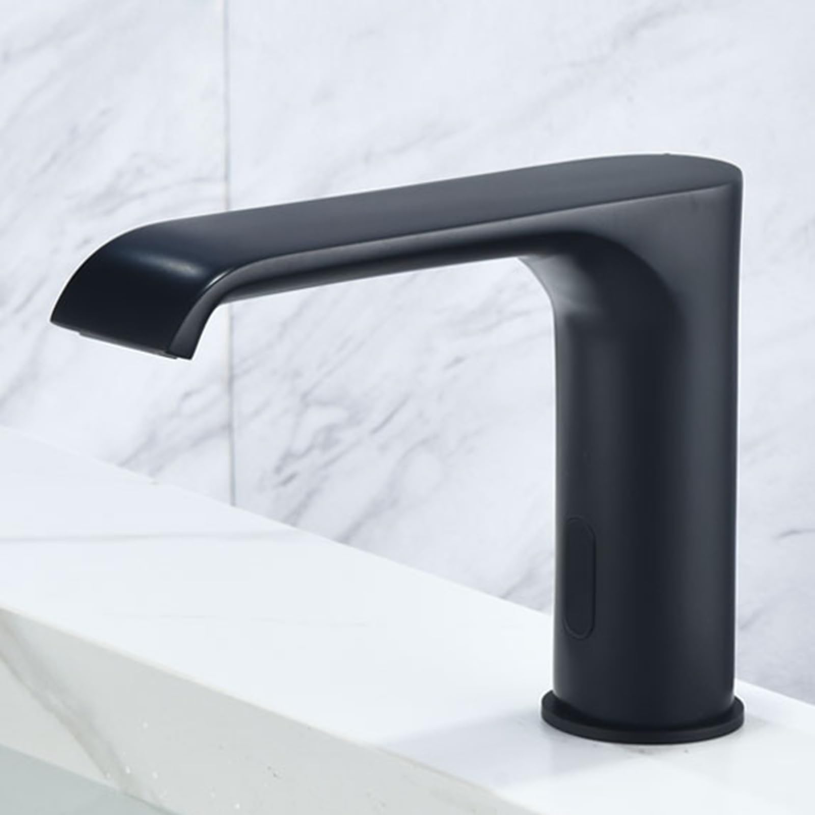 ZYCHSJXA Touchless Bathroom Sink Faucets Waterfall Mixer Tap for Basin Black Hot and Cold Water Temperature Non-Adjustable