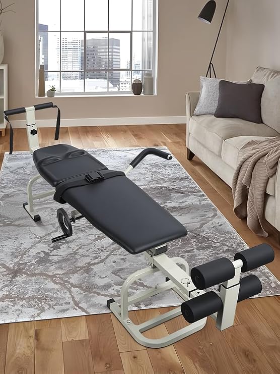 Multi-Functional Traction Bed, Lumbar & Cervical Traction Device, Portable Physical Therapy Equipment for Back Pain Relief & Spine Decompression, neck stretcher, Lumbar Stretcher Machine Green