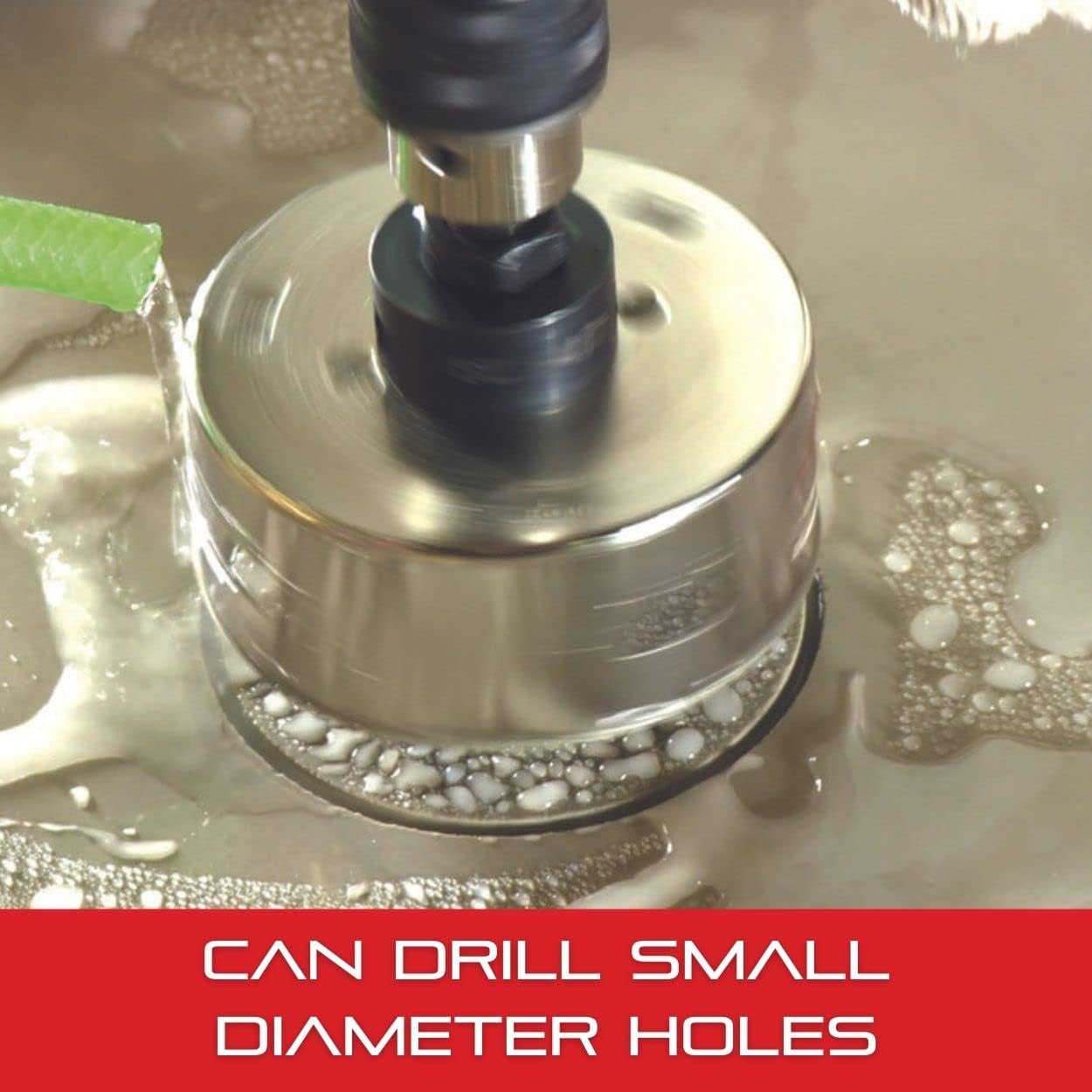 Starrett Diamond Grit Hole Saw - Ideal for Drilling Small Diameter Holes - 3-5/8" Diameter, 1-5/8" Cutting Depth, 5/8-18 Thread Size, A2/A10 Arbor, Silver - KD0358-N