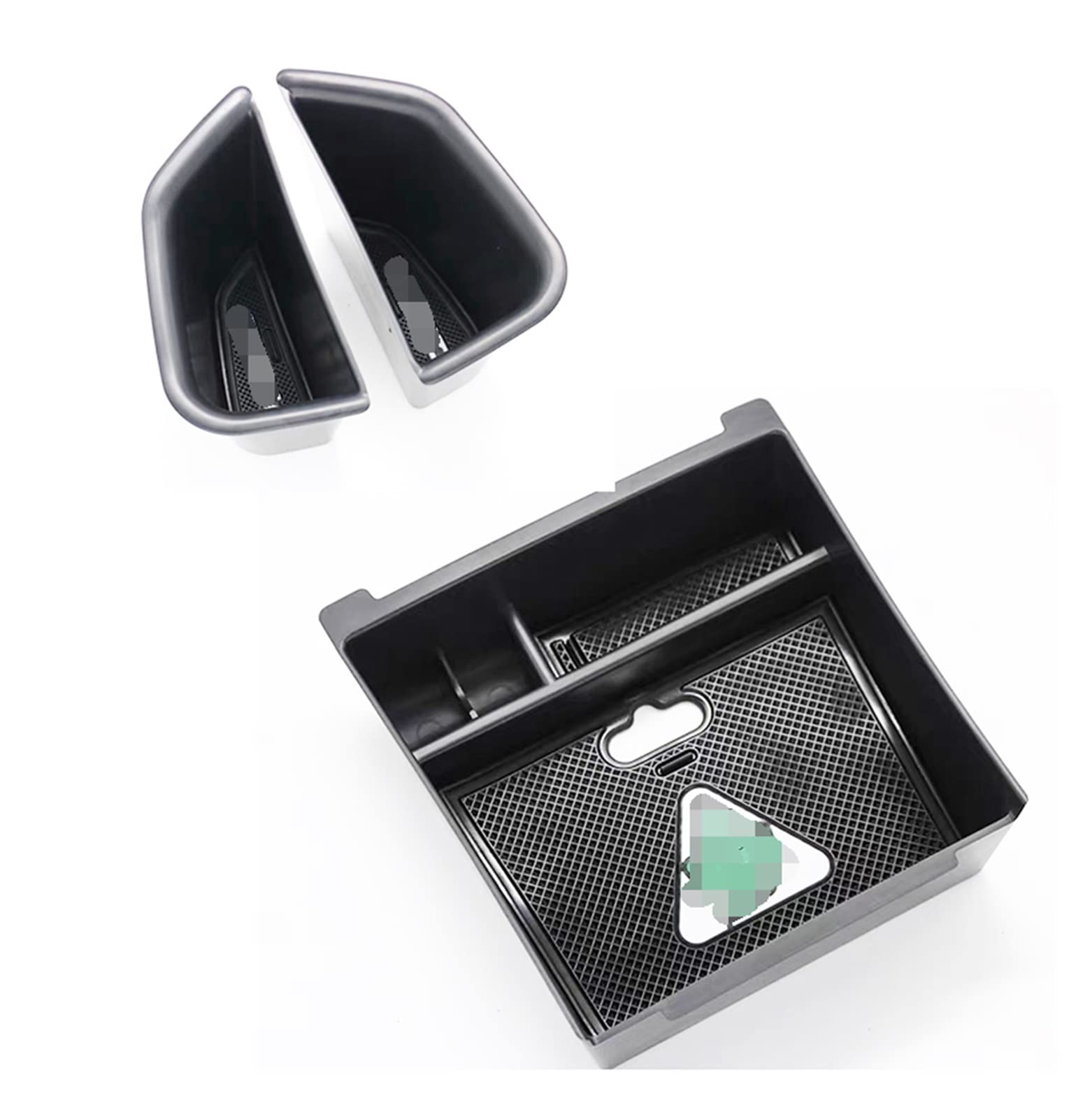 HUI Black Front Door Side Storage Box With Non-slip Mat Handles And Armrest Container Suitable Fit For Alfa Romeo Giulia Sedan 2017-2022 (Color Name : Full set)