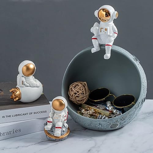 Miniatura 6 de Decoración de plato de caramelo con llave estética y sala de estar, baño, oficina, dormitorio, hogar, estatuas de astronauta, Art Deco,