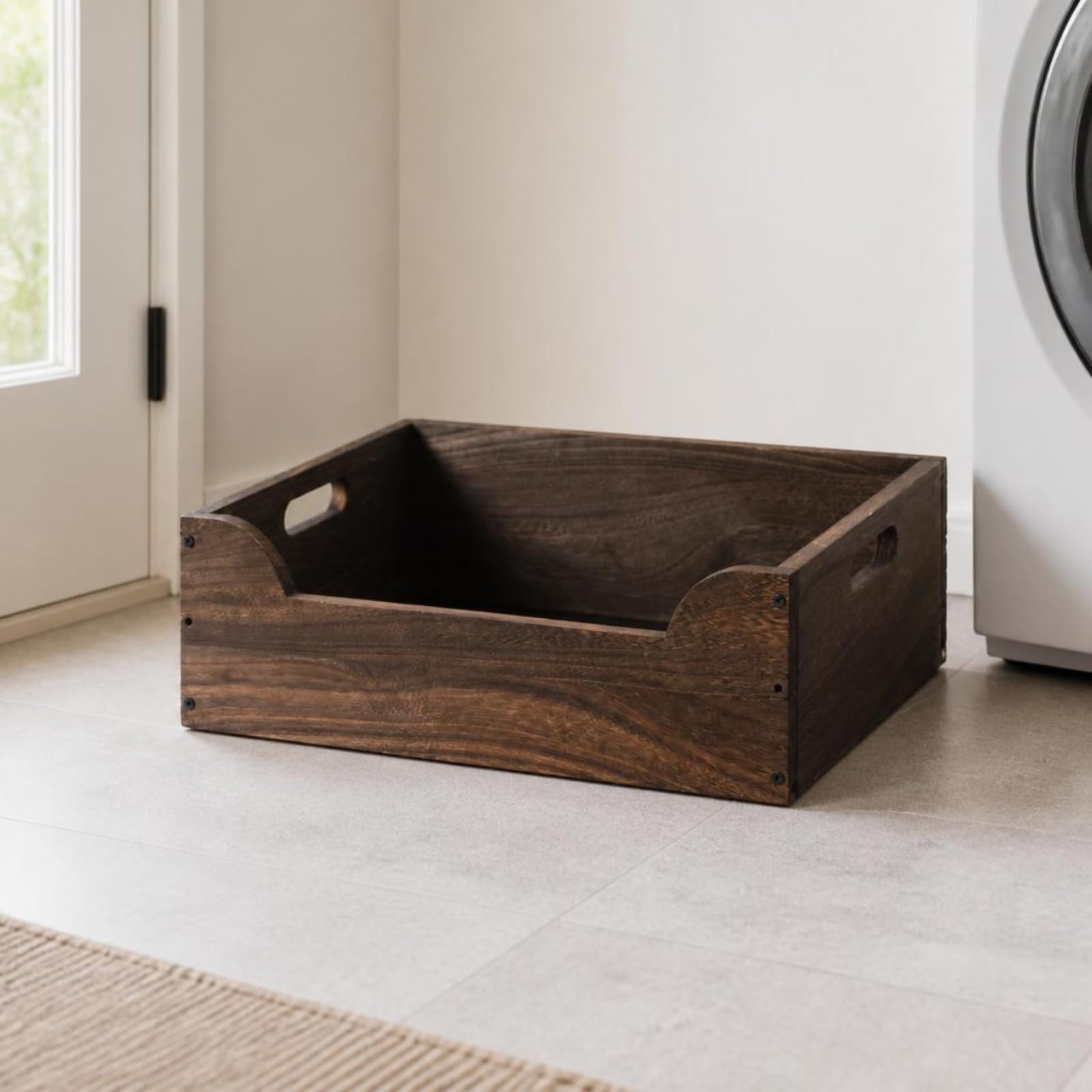 Bandeja Sanitaria para Gatos Arenero Aseo Caja Bandeja de Madera con Diseño Abierto para Aireación y Limpieza Ágil Corte Frontal Bajo de 9.5 Cm Fácil
