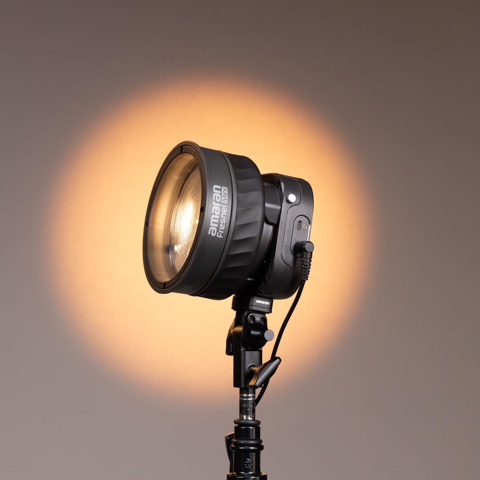 Accessoire Amaran Mini Fresnel à Monture Bowens pour Projecteurs Ray 60c/120c et Halo 60x/100x – 12 cm (4,7 Pouces), Faisceau Orientable de 15 à 30°, avec Volets à 4 Vantaux pour la Photographie