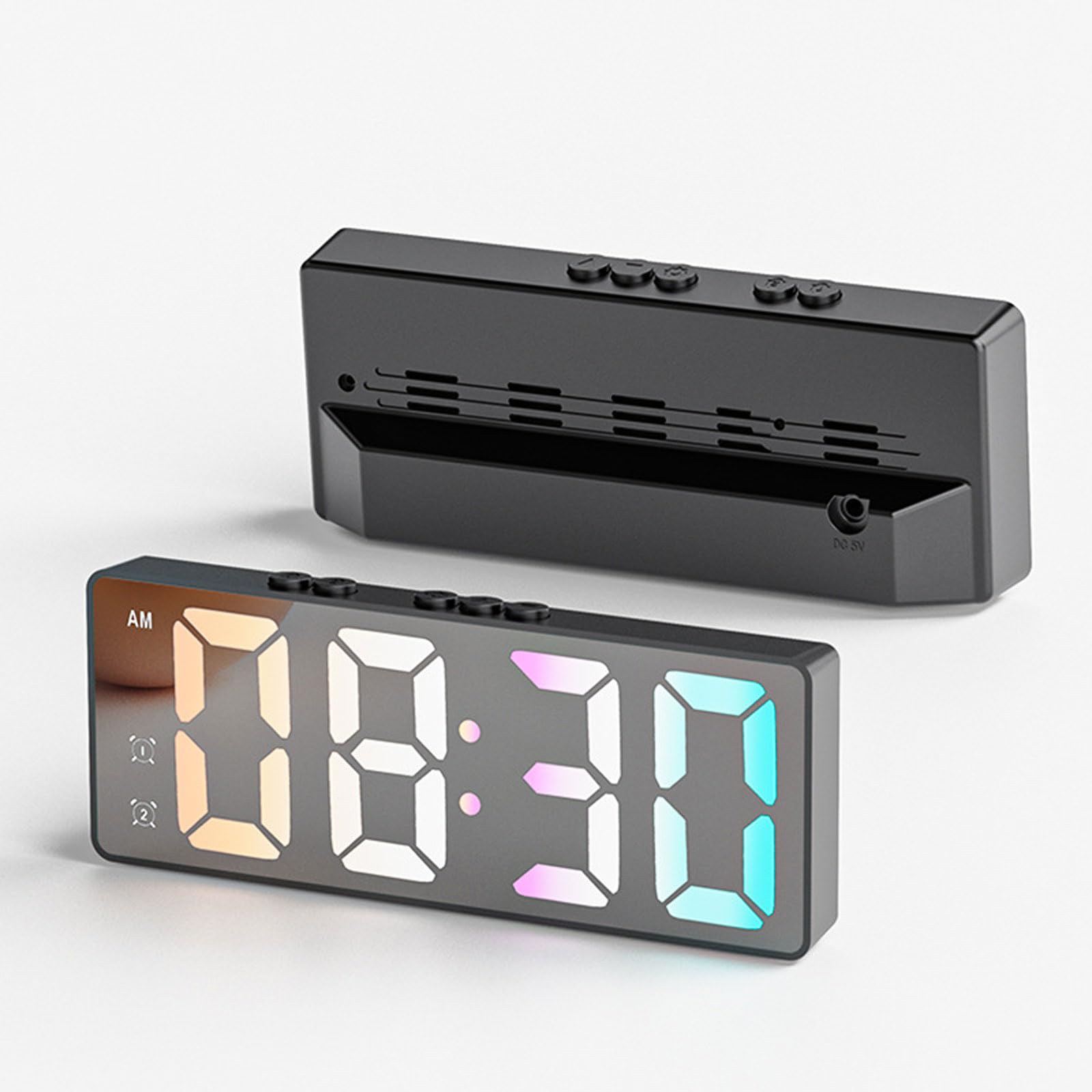 CNDsdrDT alarm clock, no Ticking Bedside Clock Snooze Function With Temperature, time