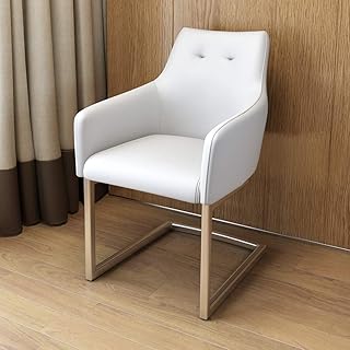 Silla ergonómica para computadora, Silla de Cuero con Lazo de Hierro Forjado, cojín elástico con Costuras Finas, Proceso de Dibujo de Arena Antideslizante Estable