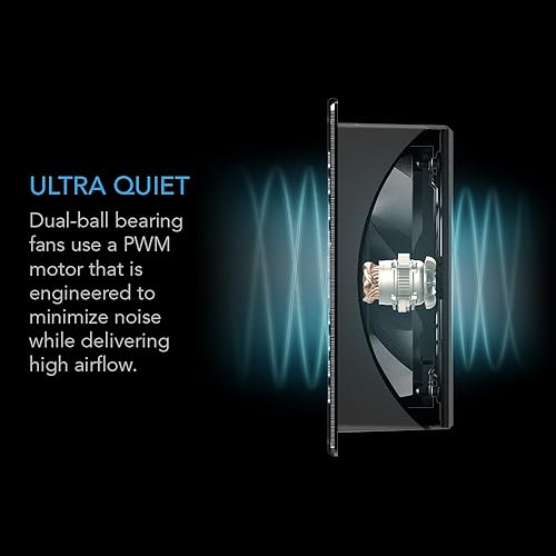 Miniatura 4 de AC Infinity AIRFRAME T7 - Sistema de ventilador de refrigeración de alto flujo de aire de 17 pulgadas, flujo de aire de escape, para salas de