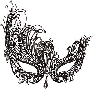 Máscara veneziana de renda Amosfun máscara veneziana Mardi Gras, fantasia de Halloween, festa, baile, fantasia de festa, preta, fantasia