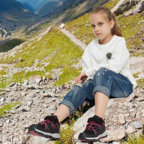 brooman Kids Waterproof Hiking Boots Boys Girls Outdoor Adventure Shoes3