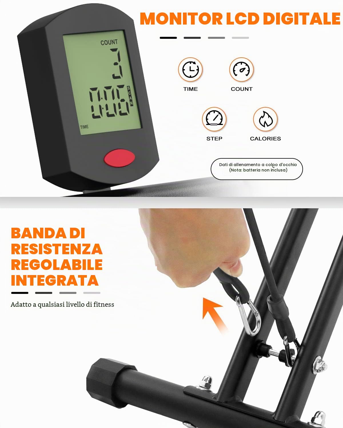 Dskeuzeew - Cyclette Power Body, attrezzatura per allenamento degli addominali, attrezzatura per palestra domestica, per addome, braccia, gambe, schiena e glutei