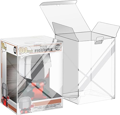 Paquete de 100 fundas protectoras compatibles con Funko figuras de vinilo pop de 4 pulgadas, protectores transparentes, caja de exhibición