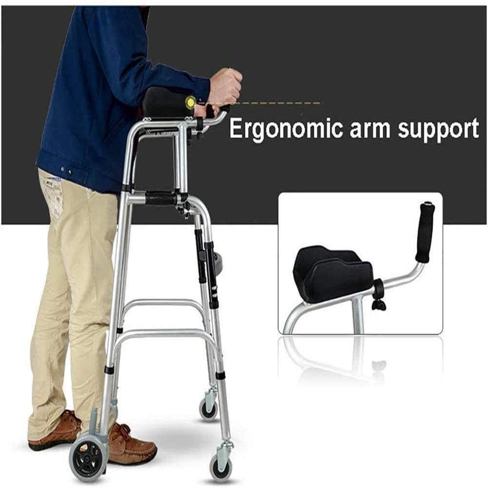 Rama do chodzenia Standardowy chodzik Rollator Chodzik składany Wspomaganie stojaka z podkładką podłokietnika 4-kołowy Rollator Wyściełane siedzisko Pomoce w po