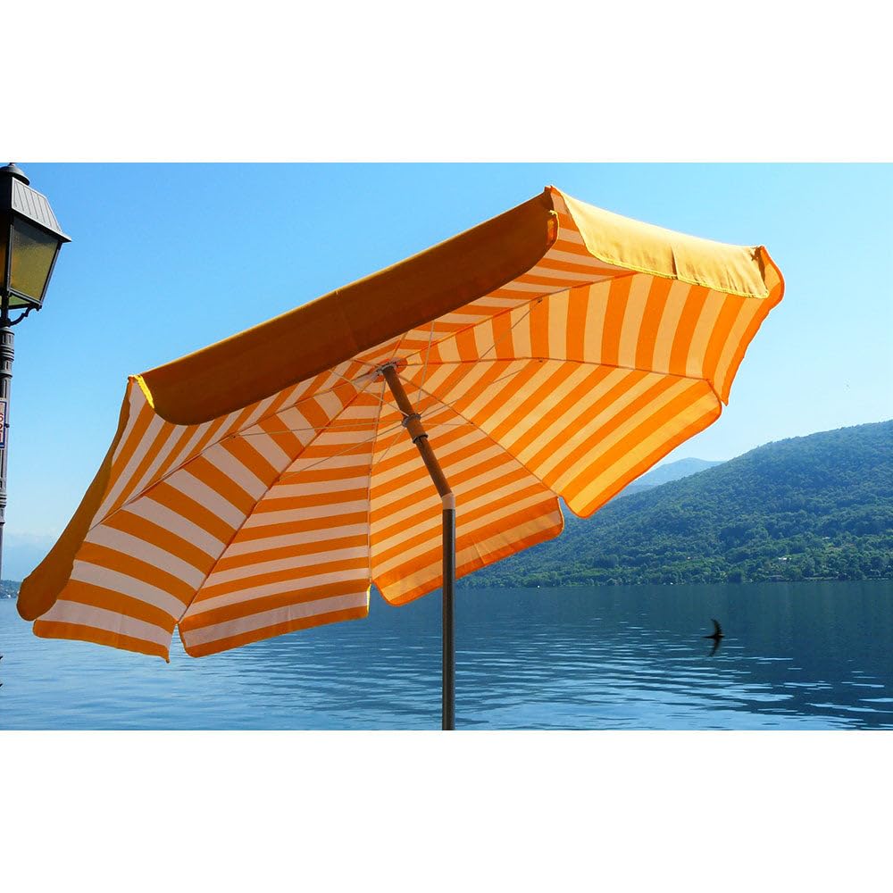 Maffei - Art 181 Venezia Sonnenschirm rund Baumwolle Duplex Ø 200 cm gelb gestreift