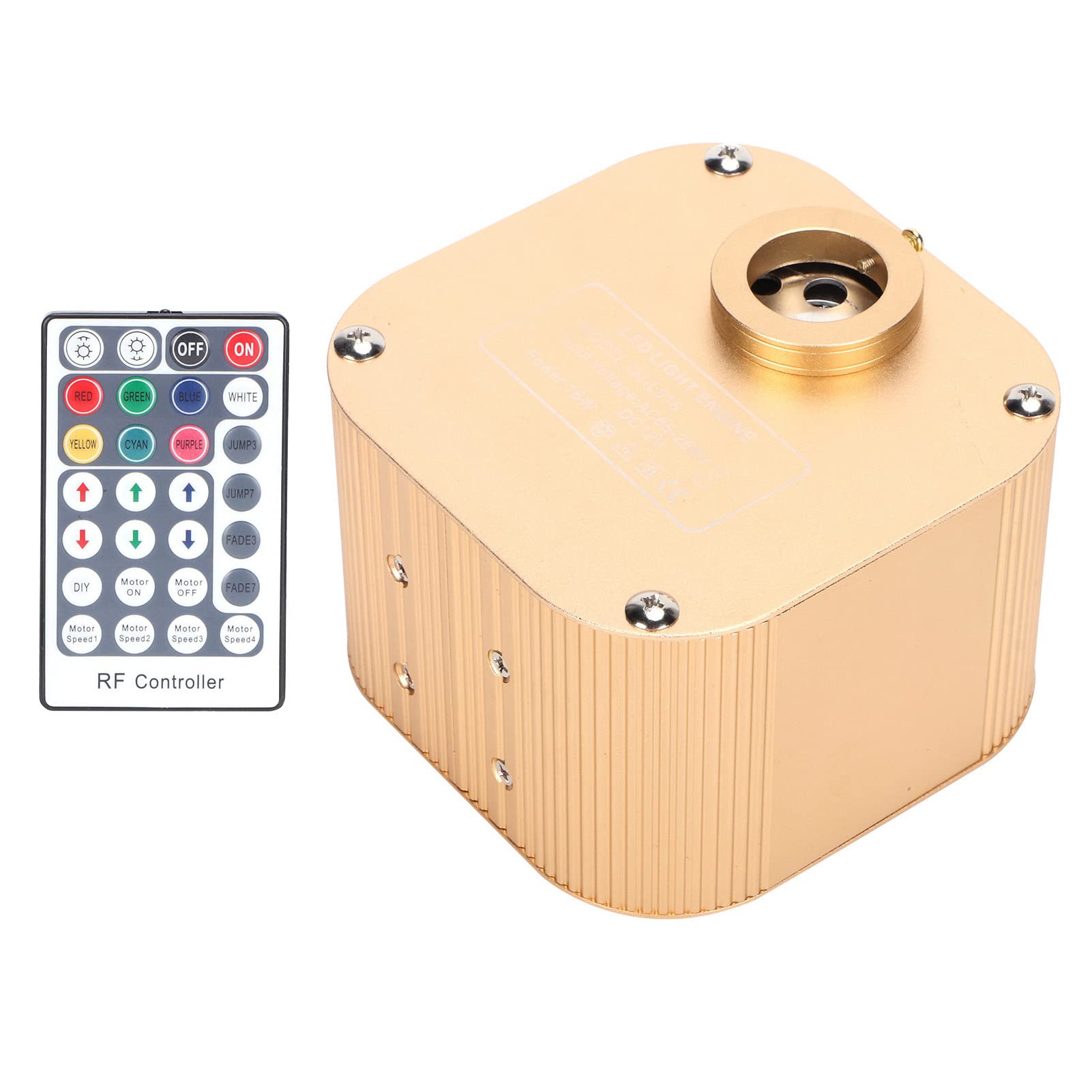 Akozon Motor de Luz Led de 16W, Iluminación de Fibra óptica de Techo Rgbw para Decoración del ar y el Coche, Ac85-265V Motor de Luz Led de 16W