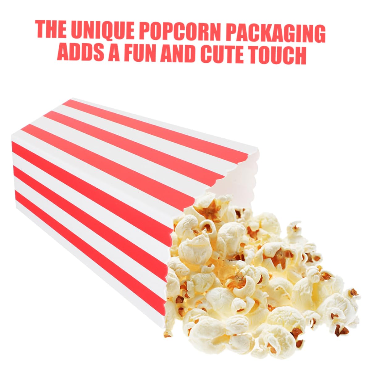 SKISUNO 50stücke Popcorn Becher Aus Papier Gestreifte Snackboxen Für Partys Kino Und Veranstaltungen Tragbare Popcornbehälter Für Süßigkeiten Und Snacks