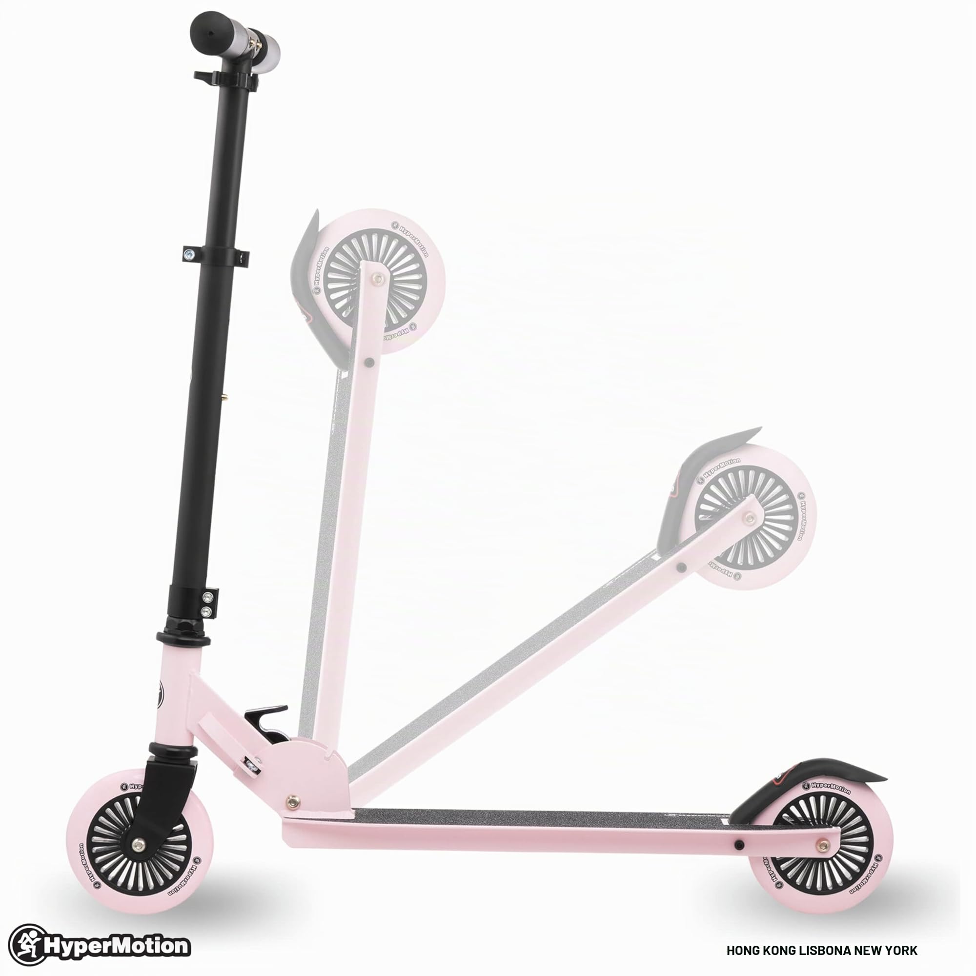 HyperMotion Monopattino per bambini 3-8 anni, monopattino Willy, pieghevole, altezza manubrio regolabile, ruote in gomma, piattaforma antiscivolo, capacità di carico fino a 40 kg