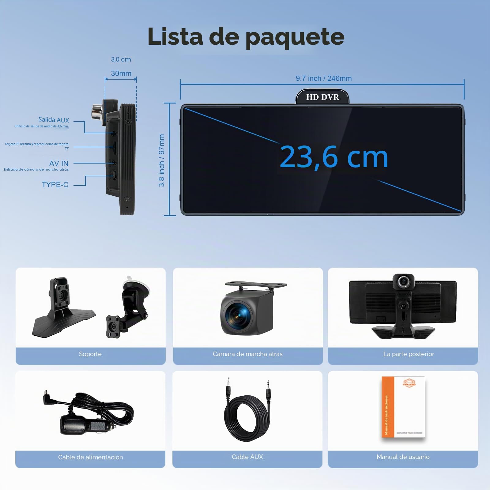 Haudio Audio de Coche Portátil para Carplay y Android Auto Inalámbrico,Autoradio Estéreo IPS Pantalla Táctil,con Cámara Trasera 1080P HD/FM/AUX/Control por Voz/Navegación GPS (10.26 Pulgadas)