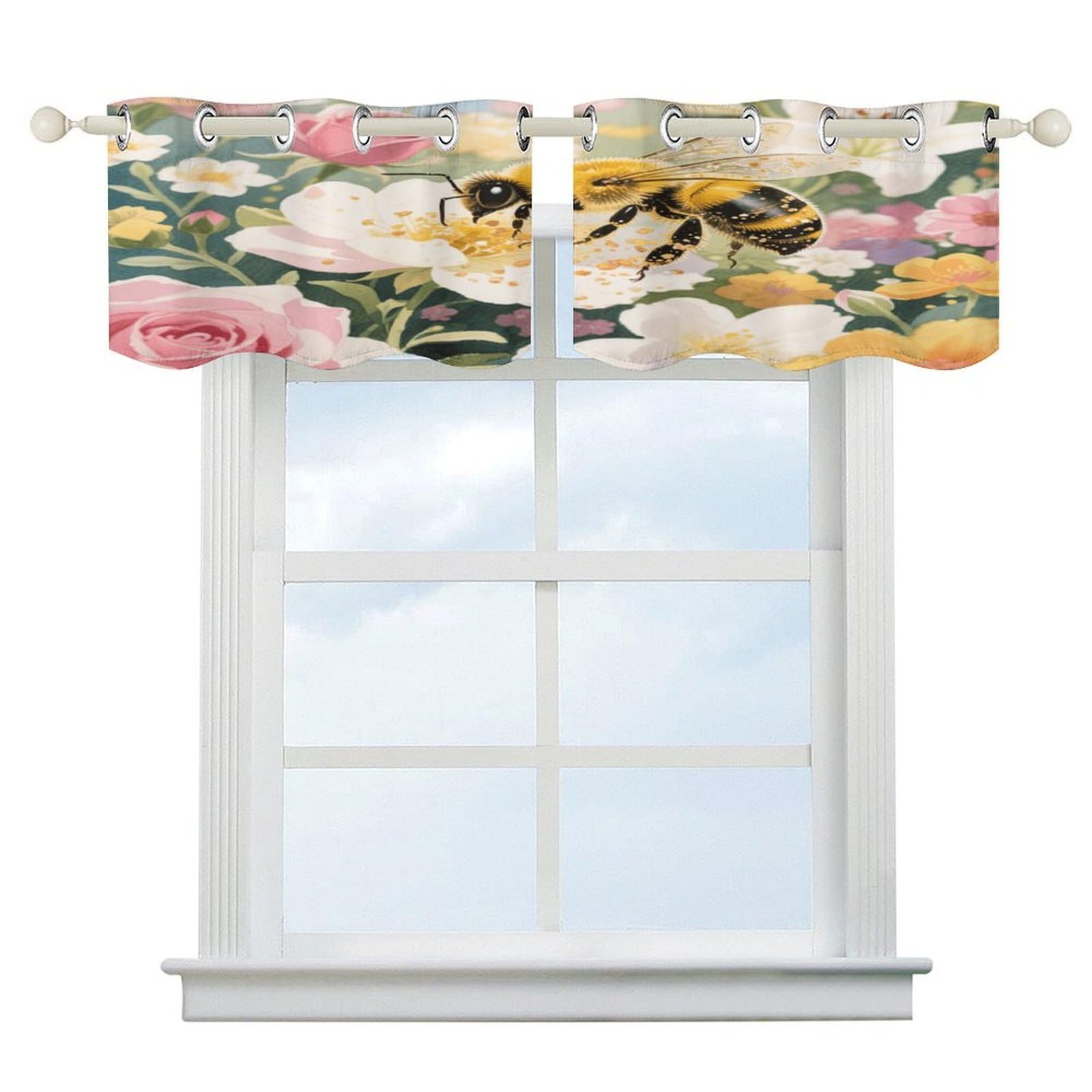 Fekiloot Style Goldfish Swimming In The Fish Tank Short Curtains Valance Curtain