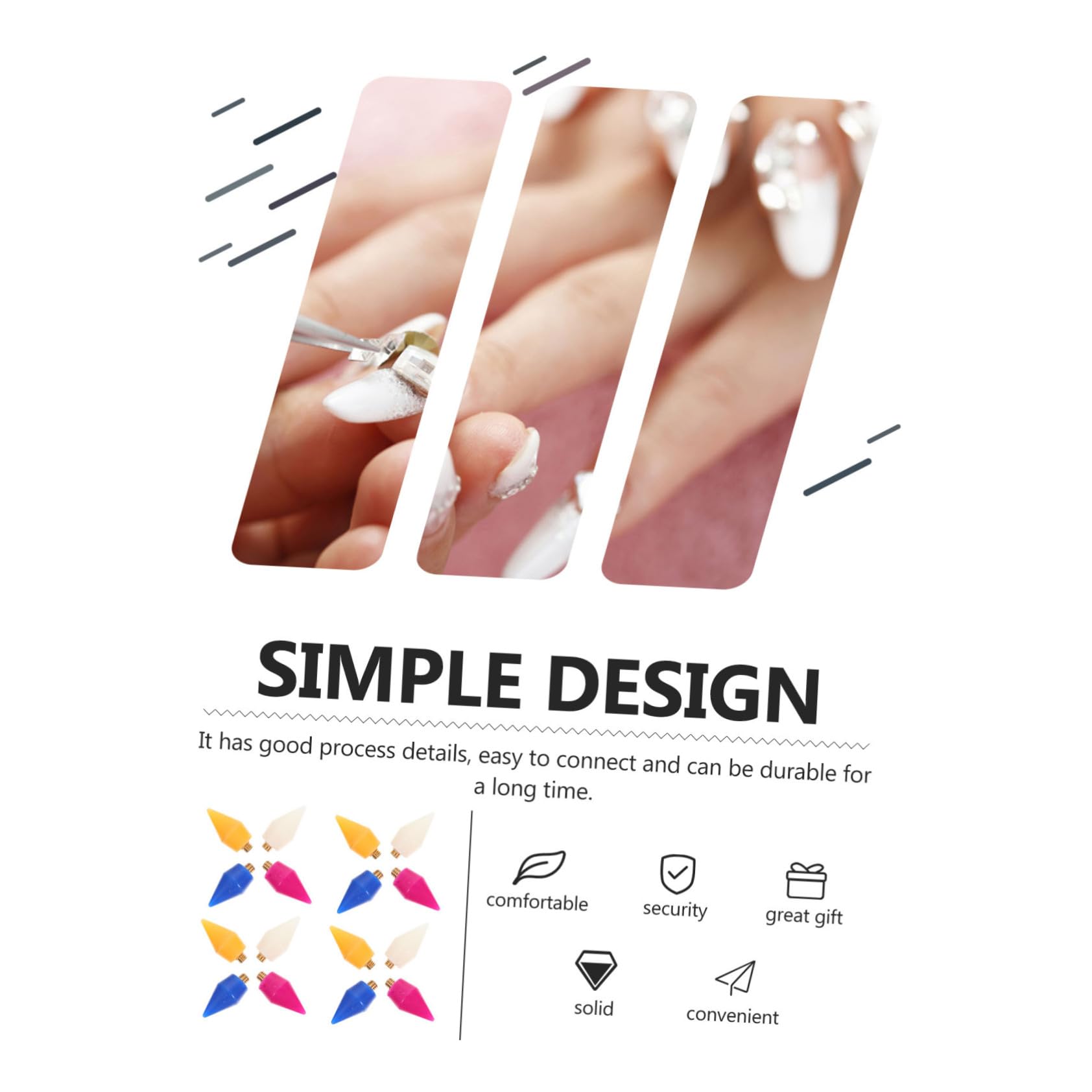 FRCOLOR 48pezzi Teste Penna Per Unghie Per Manicure Strumenti Decorazione in Per Unghie Facili Usare Adatte Per e