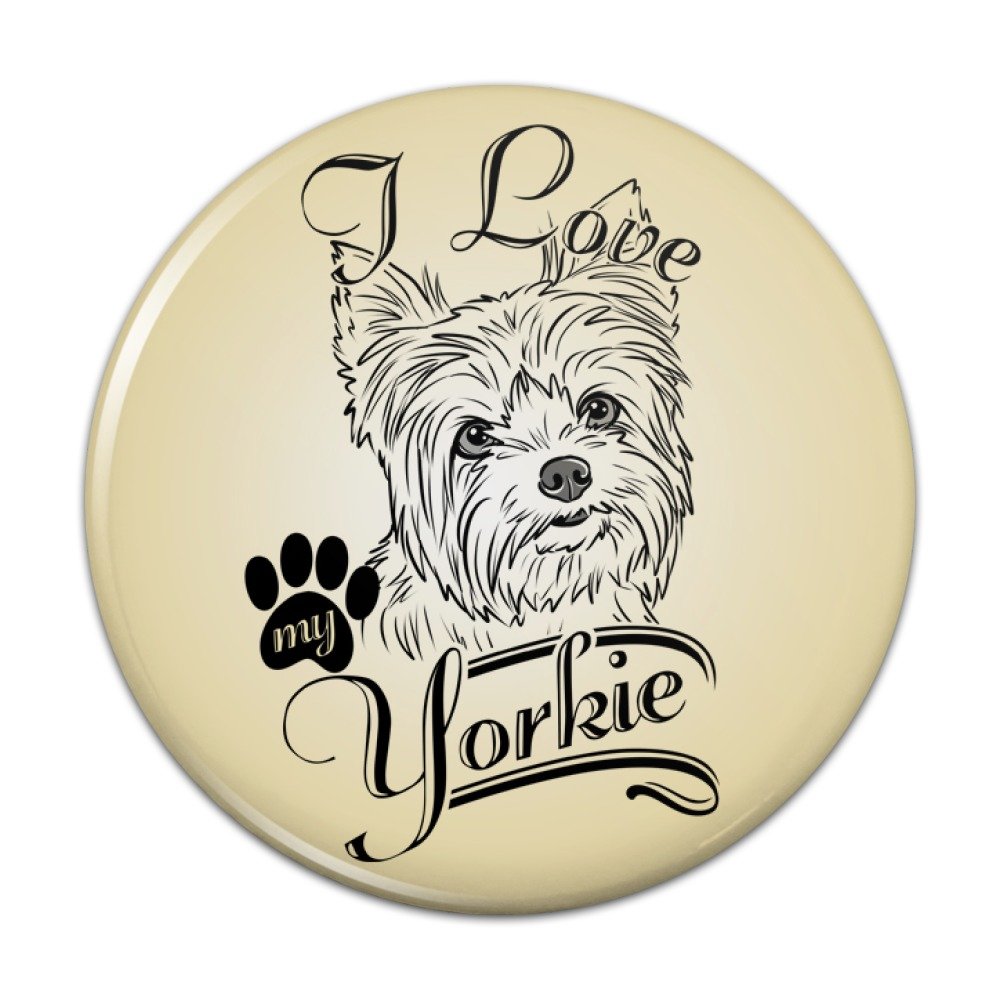 GRAPHICS & MORE I Love My Yorkie Yorkshire Terrier Pinback Button Pin Badge - 1" Diameter