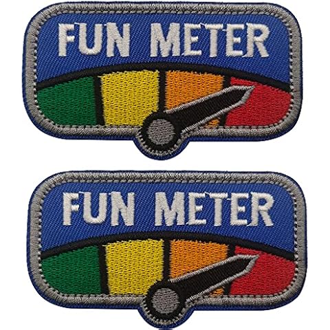 2PCS Fun Meter Embroidered Patch Appliques Clothing Sewing Fabric Patches Tactical Military Emblem Decorative Badges Cover