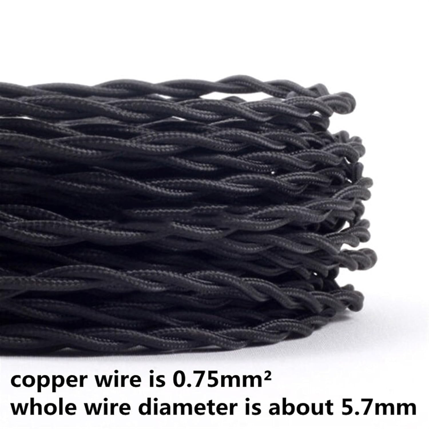 Cables flexibles, cable eléctrico trenzado de 2 núcleos, textil de 0,75 mm | 250V for Luces LED Multicolor .5-100m(GOLD,30meter)