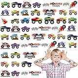 126 Pieces Truck Birthday Party Supplies Truck Stickers Temporary Tattoos Featuring Trucks, Big...