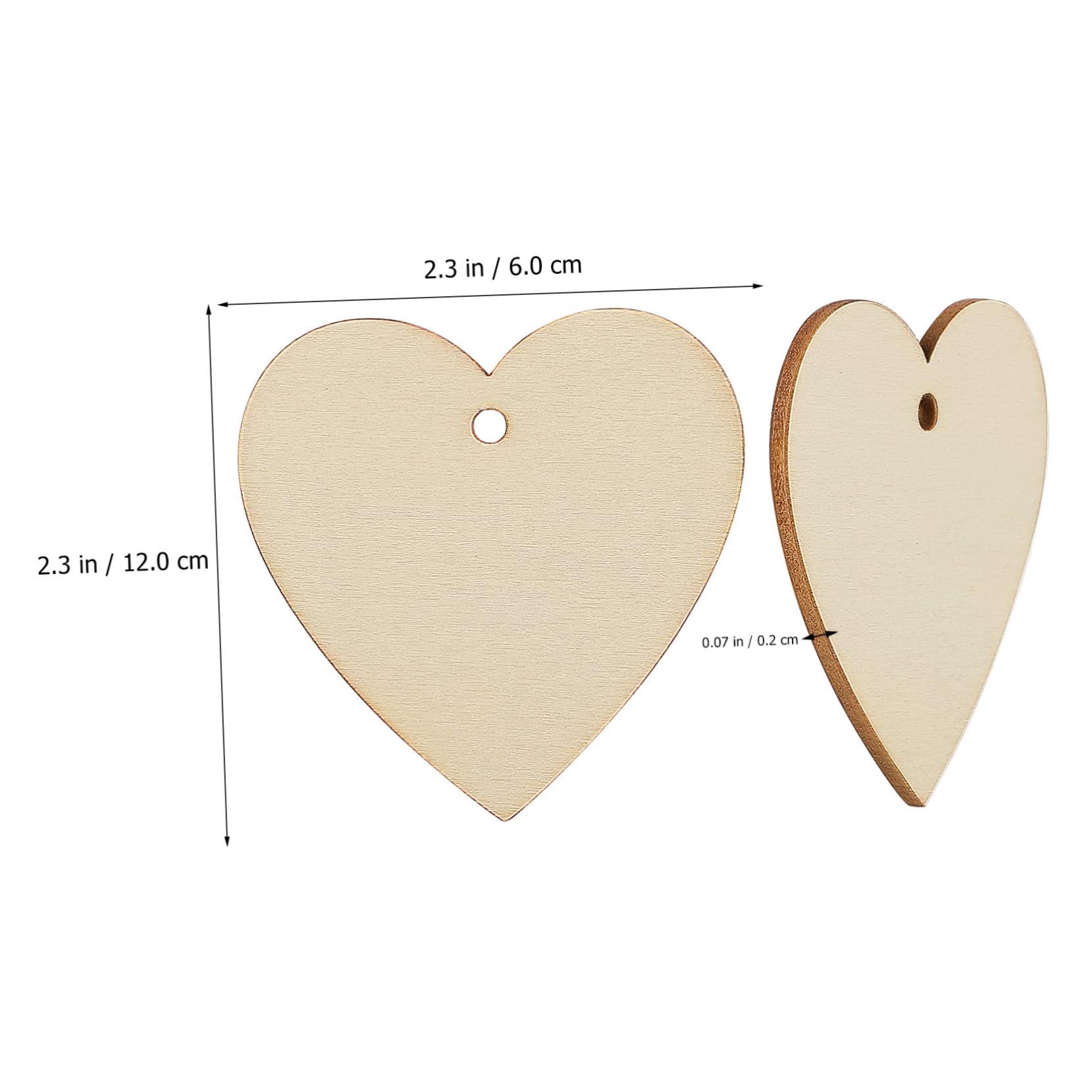 DOITOOL 300 Pièces Cœurs Découpés Non avec Corde Accessoires de Bricolage pour Décorations Mariages et Projets Diy