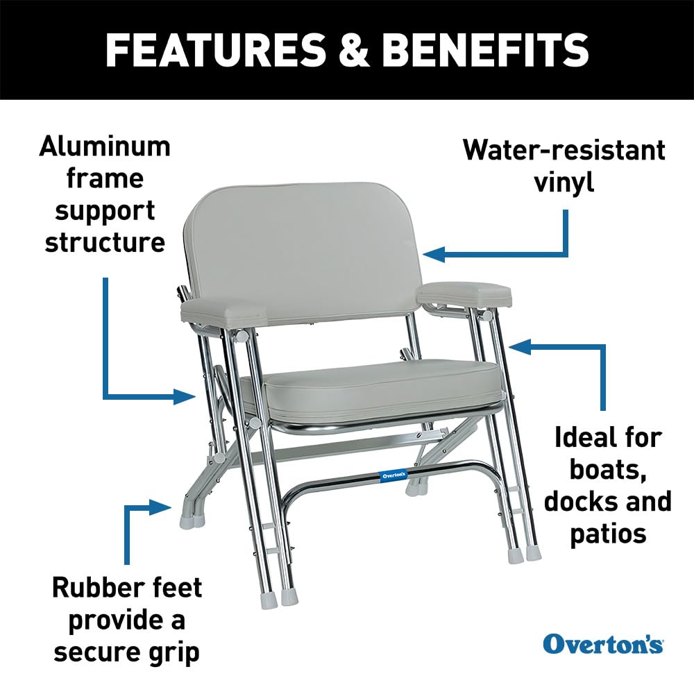Overton's Boat Deck Chair, White