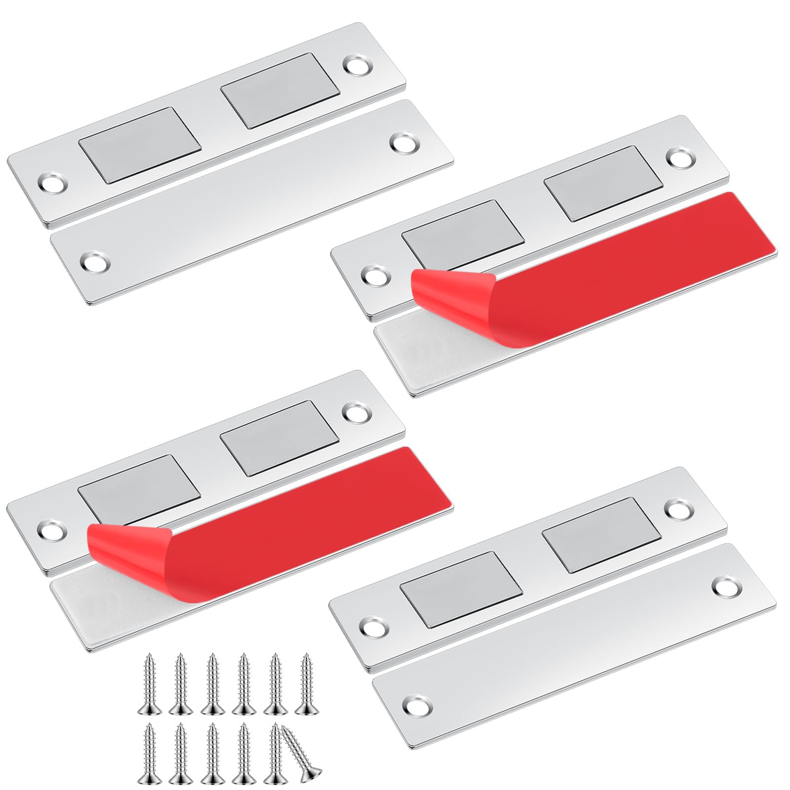 4 Chiusure Magnetiche Per Ante - Calamite Autoadesive Per Mobili