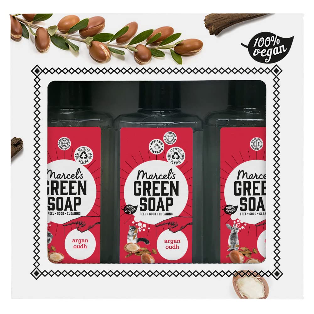 marcel's green soapGift Box - Argan & Oudh - Hand Soap - 2-in-1 Shampoo - Shower Gel - 250 ML