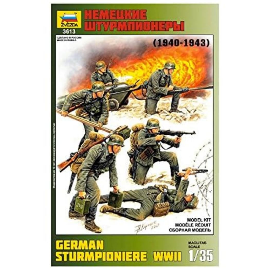 Zvezda 1:35 Scale German Snipers Plastic Model Kit - WWII Figure Set For Beginners (4 Figures)