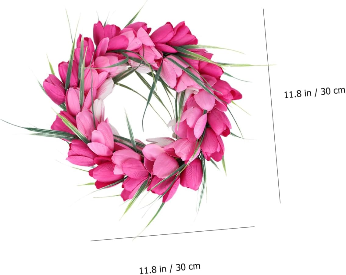 Cabilock Artificial Gradient Flower Wreath for Home Decoration Light Pink Hanging Garland for Door Wall and Hallway Decor Christmas and Year Celebrations