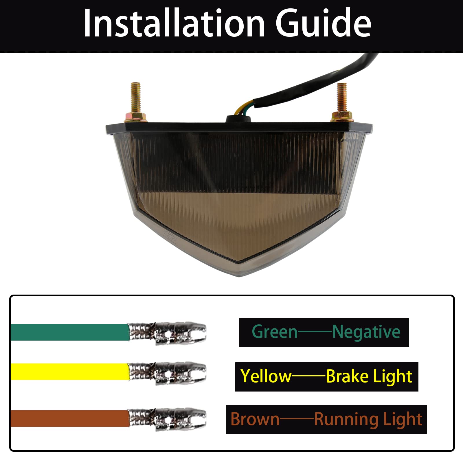 DREAMIZER Fanale Posteriore Moto 12V 10 LED E-Approved Feu Stop Feux Arriere Universel pour Motos ATV Dirt Bike Scooter.