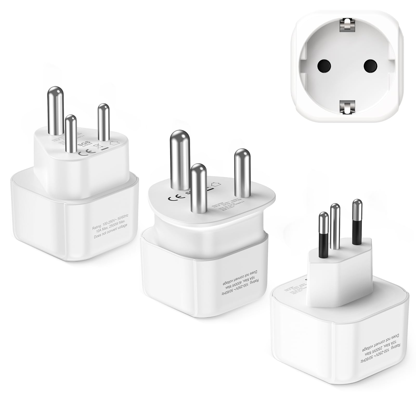 LENCENT Typ D, M und N Kombi-Reiseadapter für Südafrika Reisesteckdose Reisestecker Steckdose Netzadapter Stecker Adapter Stromadapter South Africa