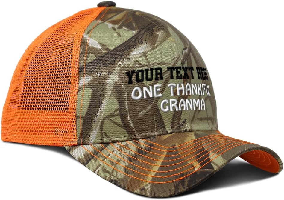 Camo Mesh Trucker Hat One Thankful Grandma Grandmother Blessed C Neon Hunting Baseball Cap Cotton