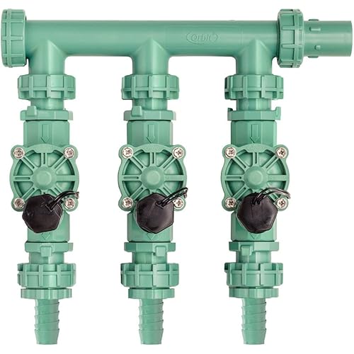 Orbit 91207 3-Valve Preassembled Sprinkler Manifold for Poly Pipe