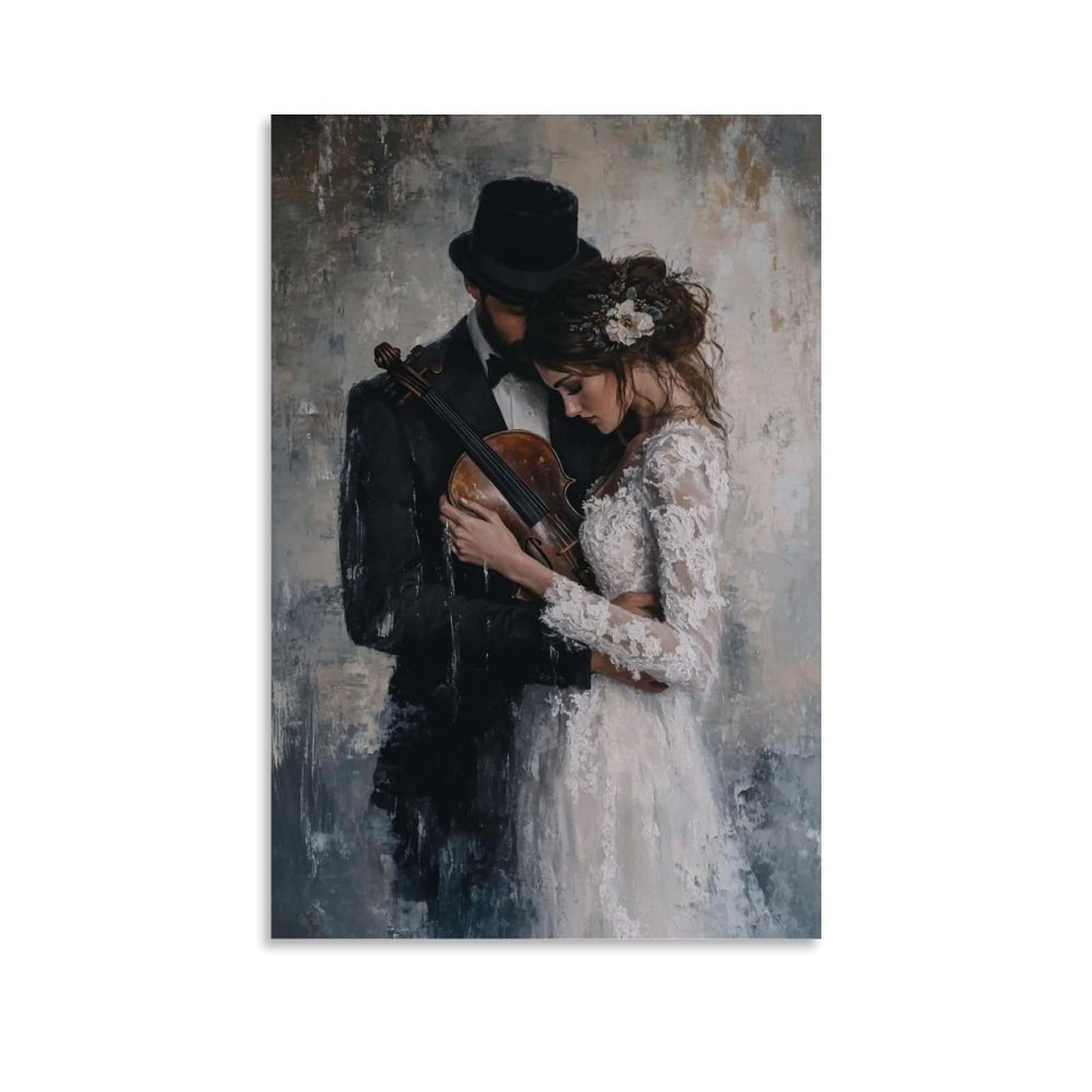 HUERYRYHY Melody Embrace 03 Poster Wall Art Canvas Vintage Aesthetic Painting Decor for Rooms 20x30inch Unframe-style