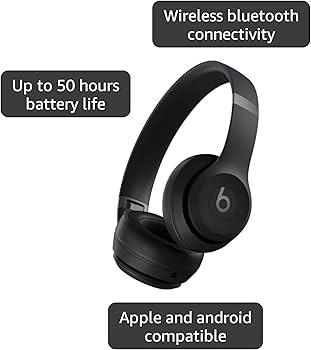 【値下げ】Beats Solo 4 マットブラック Amazon.com: Beats Solo 4 - Wireless Bluetooth On-Ear Headphones