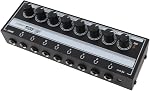 8-Channel Amplificateur d'écoute, amplificateur audio stéréo métal portable avec 12V Adaptateur d'alimentation, Amplificateur audio maison pour Studio et Stage