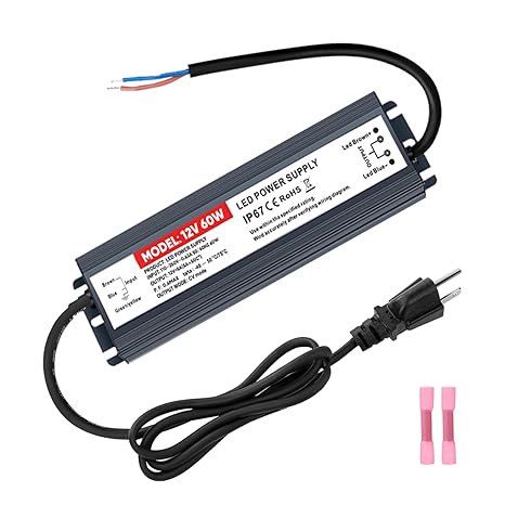 60w led driver 12v power supply 5a, waterproof ip67 ac …