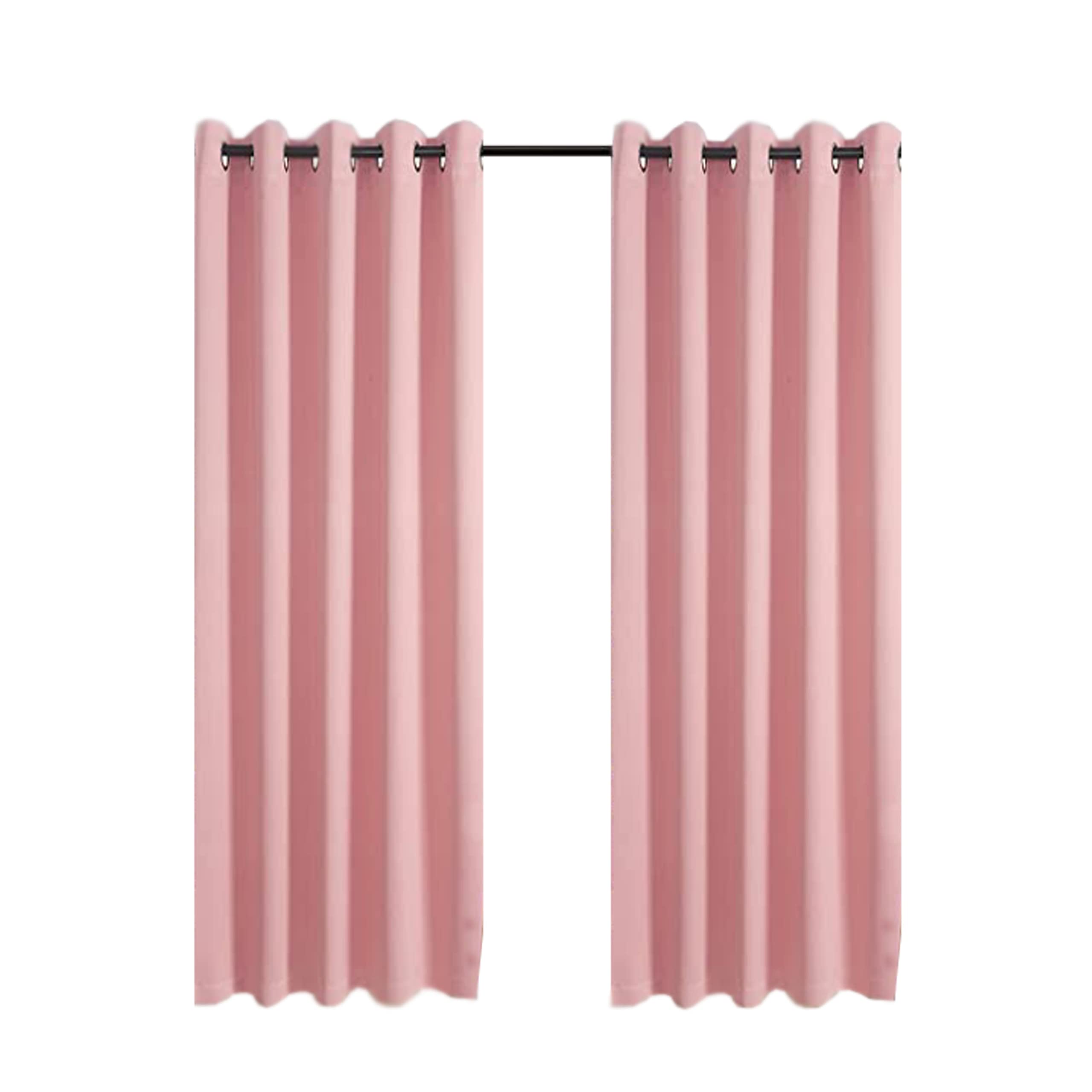 CHARKHAH Thermal Insulated Window Semi Blackout Curtains for Bedroom Living Room Ultra Soft Energy Saving Fabric with Eyelets Ring top and Pair of Curtain (Blush Pink, 46" Wide x 54" Drop)