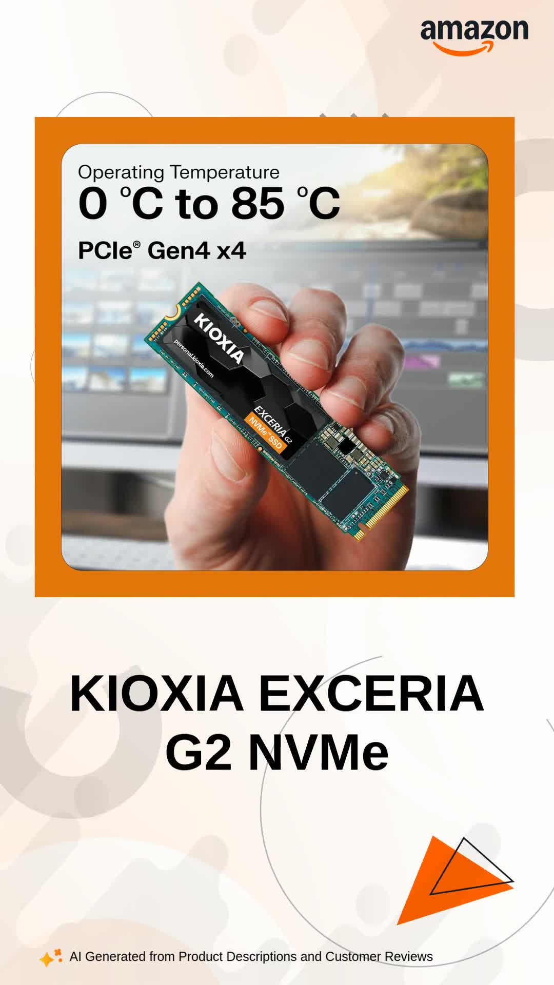 KIOXIA EXCERIA G2 NVMe Internal SSD 1TB M.2 Type 2280 PCIe Gen 3.0 x4