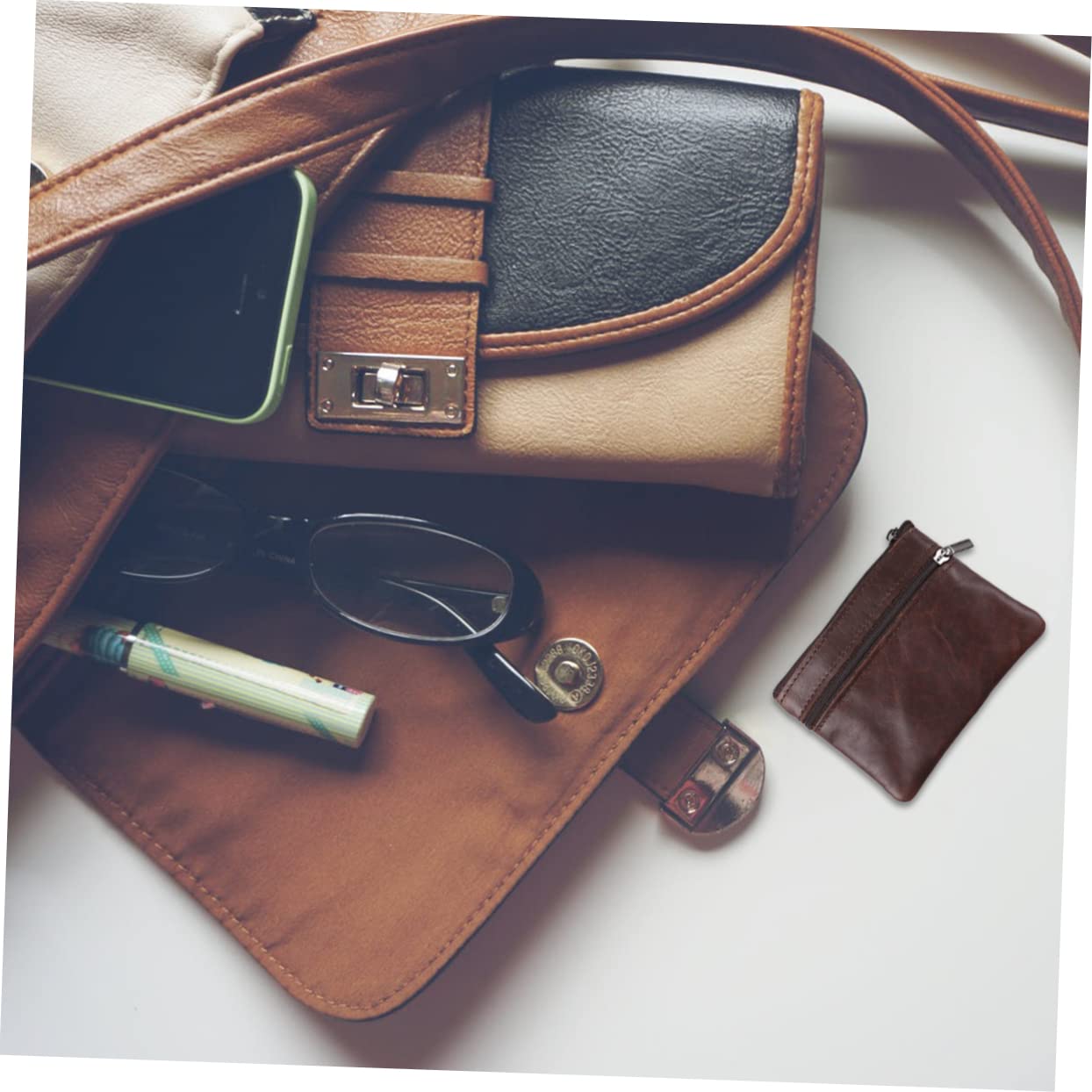 PartyKindom Driver's License Money Clip Holder Pouch Coin Small Wallet Men Credit Purses Pocket Purse Brown