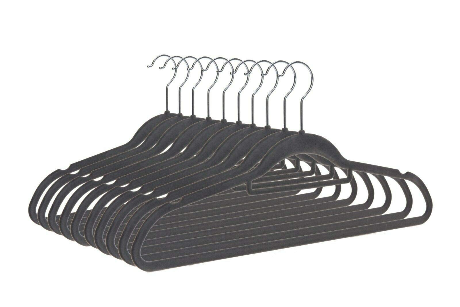 Vencier Grey Premium Velvet Hangers With Tie Bar - Heavy Duty - Slim & Non Slip - Velvet Suit Hangers, Clothes Hanger (, 30 Pack)