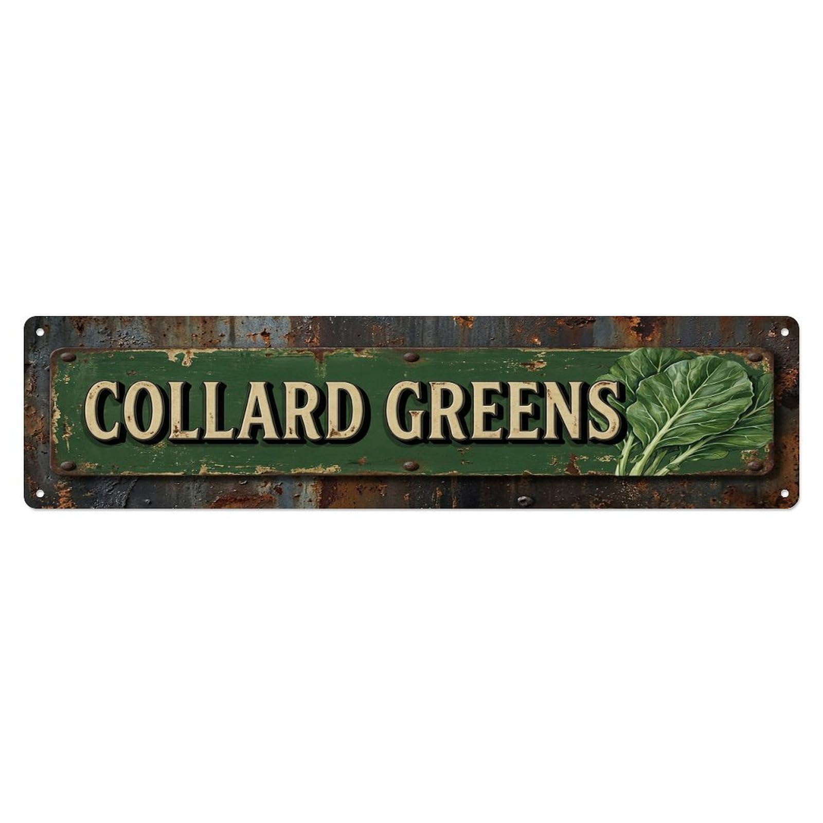 Vintage Collard Greens Hearty Farmhouse Metal Tin Sign