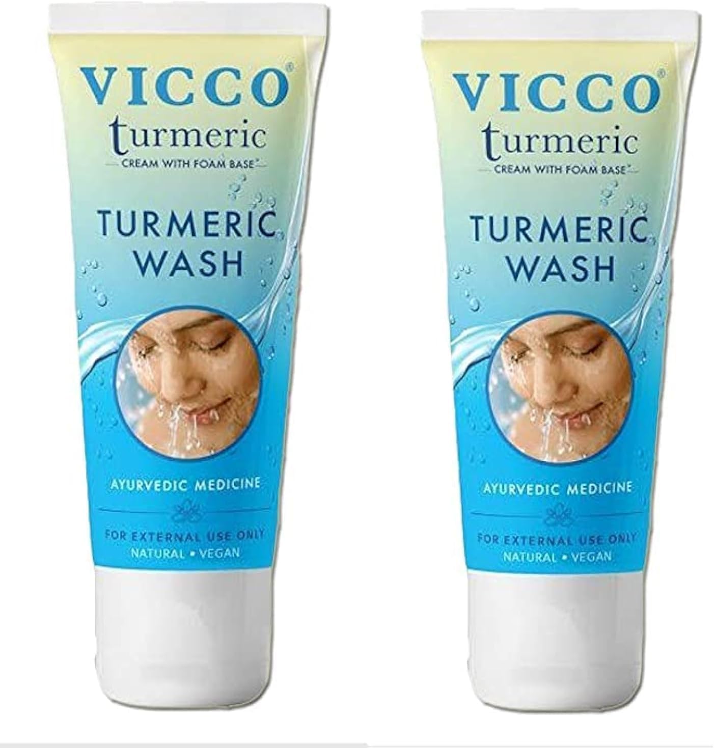 Turmeric Facewash, For Healthy and Clear Skin, Suitable for All Skin Types, 100% Natural (Pack of 2-150 Gms, Turmeric)