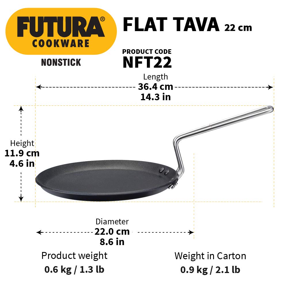 Hawkins Futura Nonstick Flat Tava 22 cm, 4.06 mm - Image 3 thumbnail