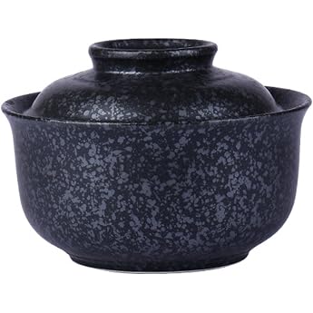 Ramen Bowl Ceramic Ramen Bowl Set with Lid 800 ml Soup Bowls Pho Japanese Vintage Ramen Bowl Made of Ceramic for Cereals Soup Asian Tableware Microwave and Dishwasher