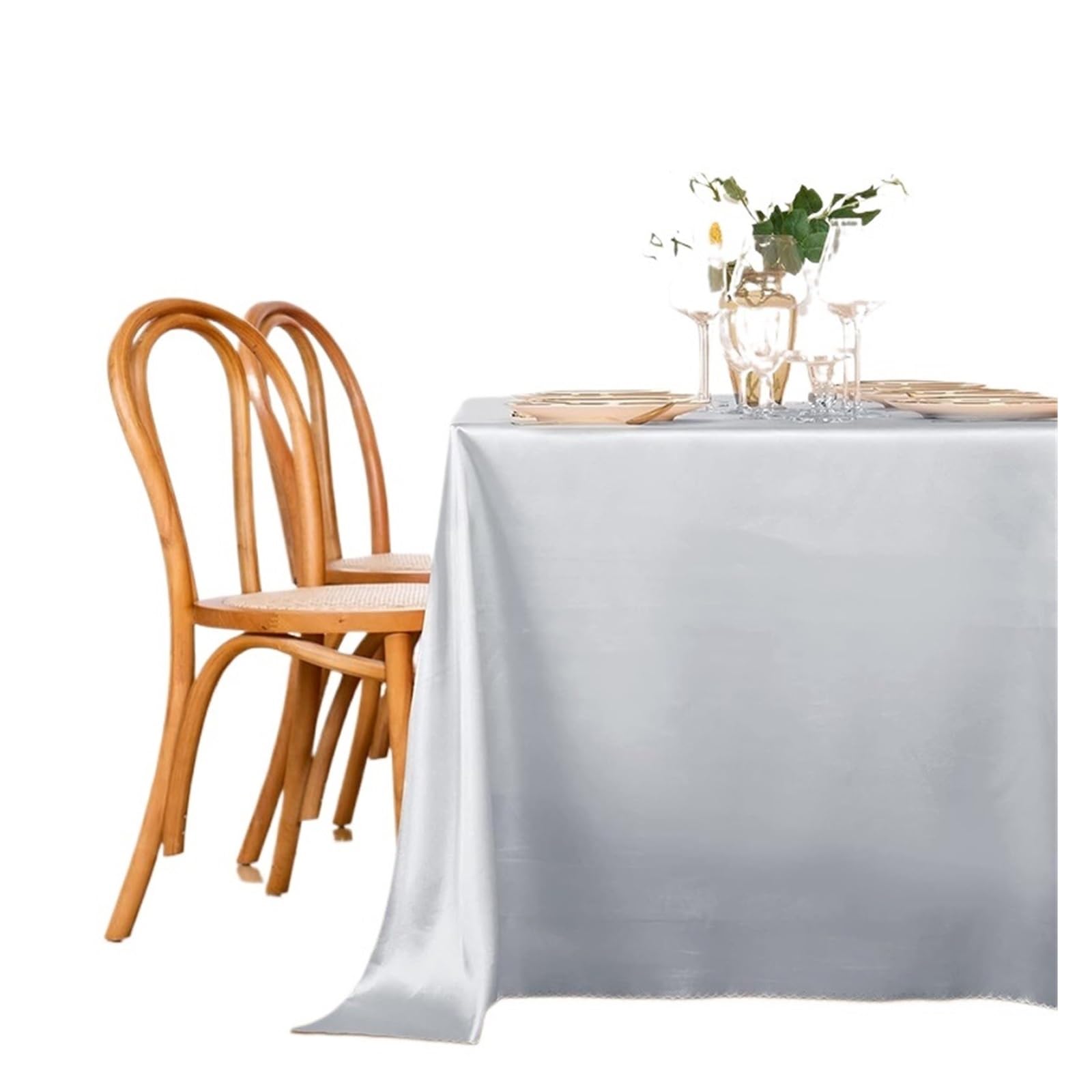 LuMOUzhou Reusable Rectangle Satin Tablecloth Satin Rectangle Tablecloth Multicolor 145x100-335cm For Wedding Party Banquet(Onecolor,145x300cmX1Pcs)
