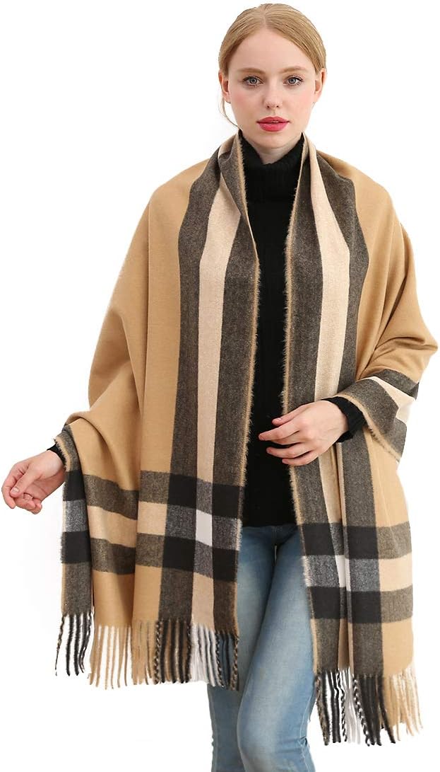 Women Soft Cashmere Wool Scarf Large Pashminas Shawl and Wrap Warm Stole Blanket